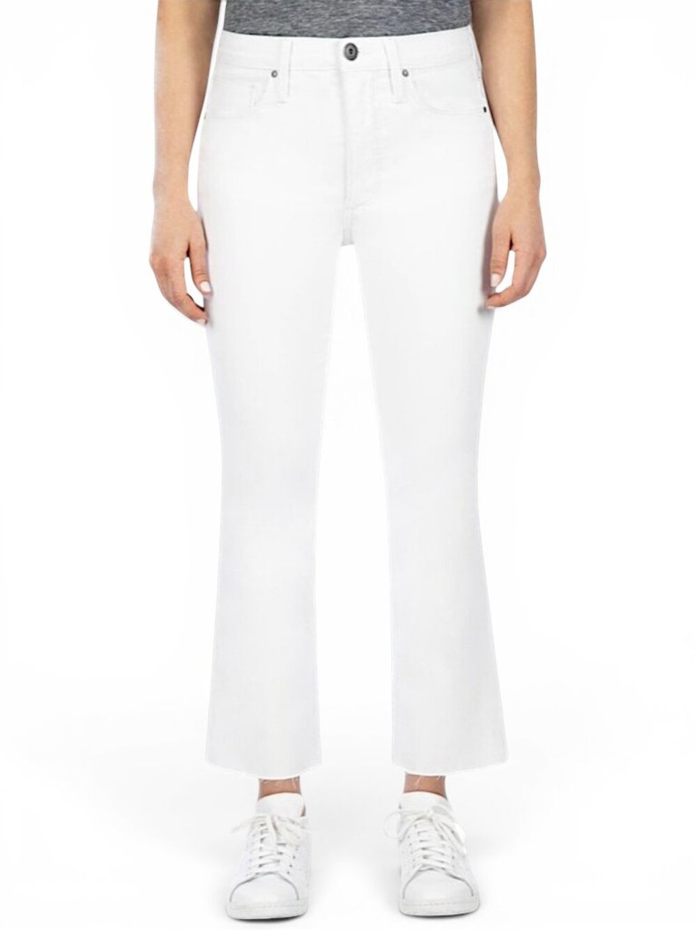 Whetherly White Daniel High Rise Baby Bootcut Jeans Raw Hem NWT New 30 / 10